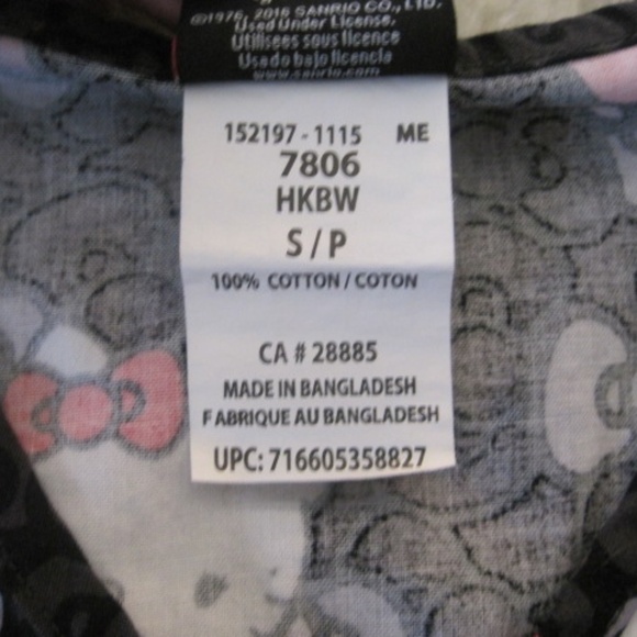 Hello Kitty Mock Wrap Scrub Top - Picture 6 of 7